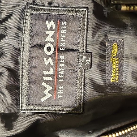 Womens Wilson Leather Experts Collared Leather Bomber Moto Jacket XL - Picture 2 of 10